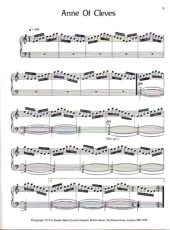 Partitura da música Anne of Cleves