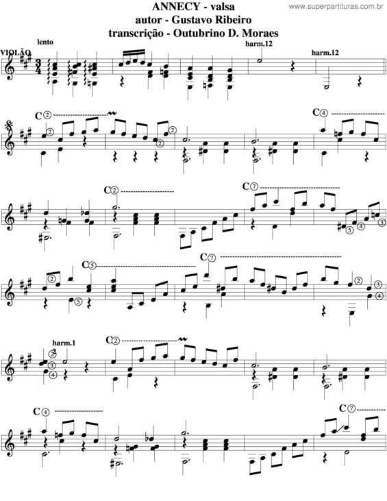 Partitura da música Annecy