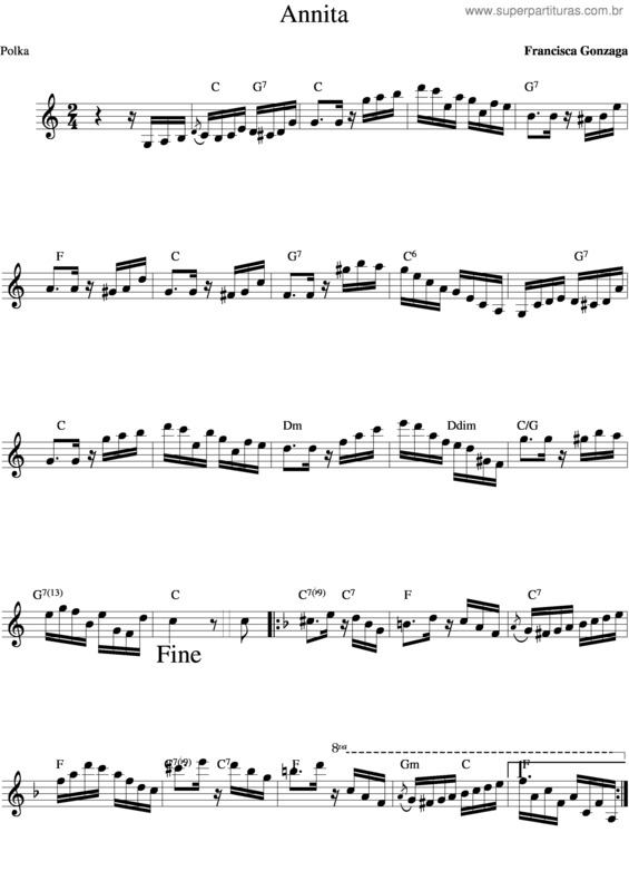 Partitura da música Annita v.3