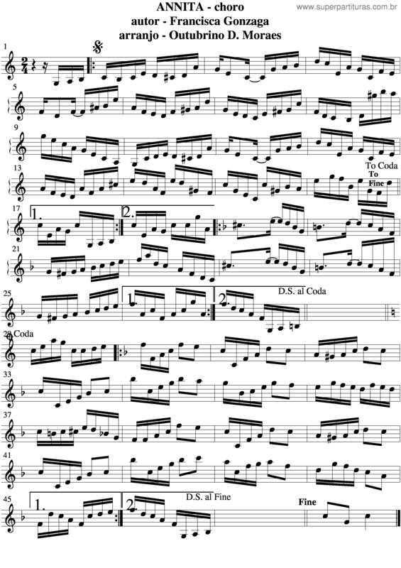 Partitura da música Annita v.5