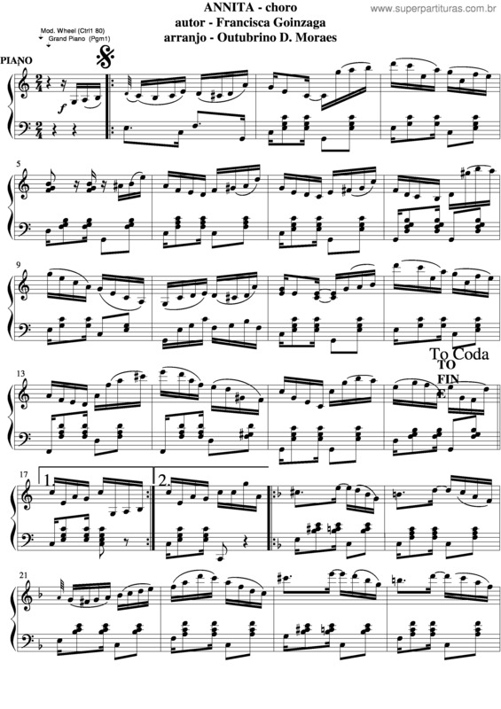 Partitura da música Annita v.6