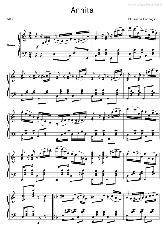 Partitura da música Annita