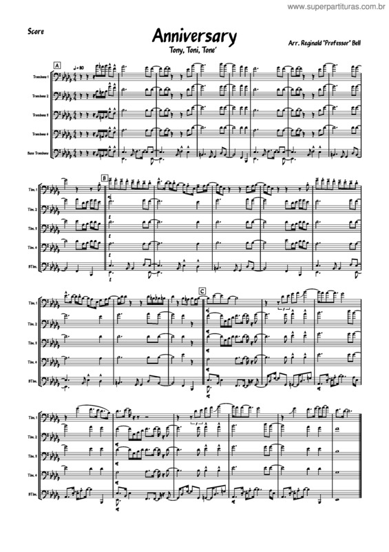 Partitura da música Anniversary