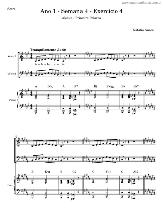Partitura da música Ano 1
