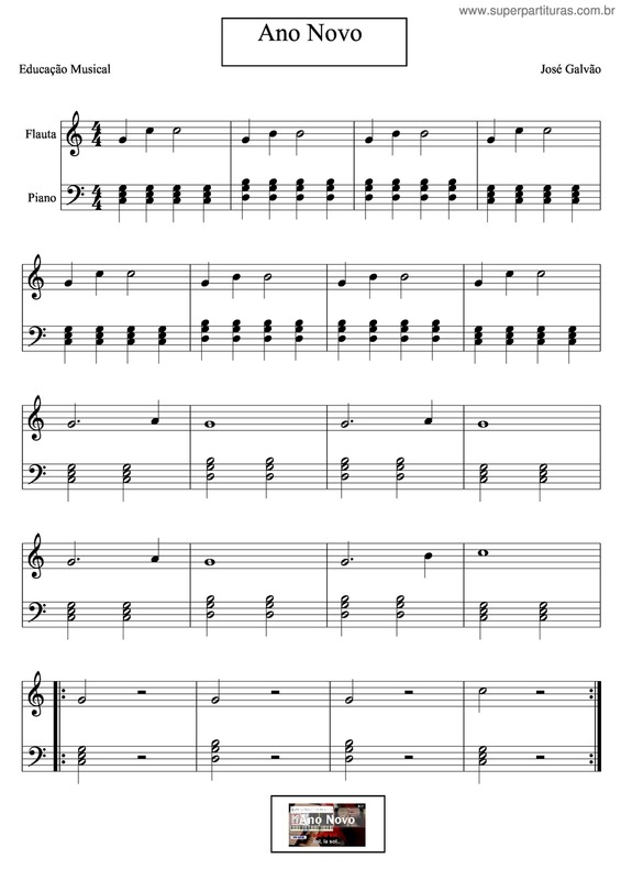 Partitura da música Ano Novo v.4