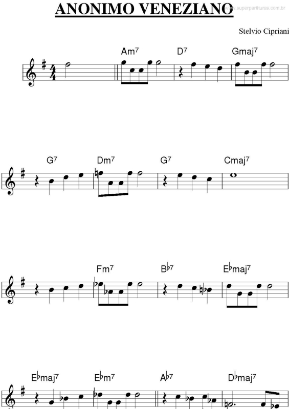 Partitura da música Anônimo Veneziano v.2