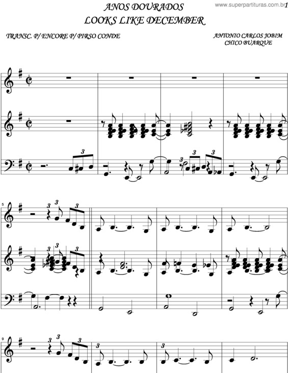 Partitura da música Anos Dourados v.10