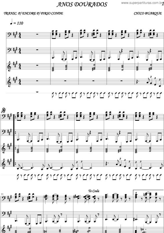 Partitura da música Anos Dourados v.11