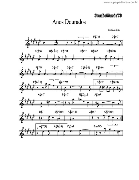 Partitura da música Anos dourados v.4