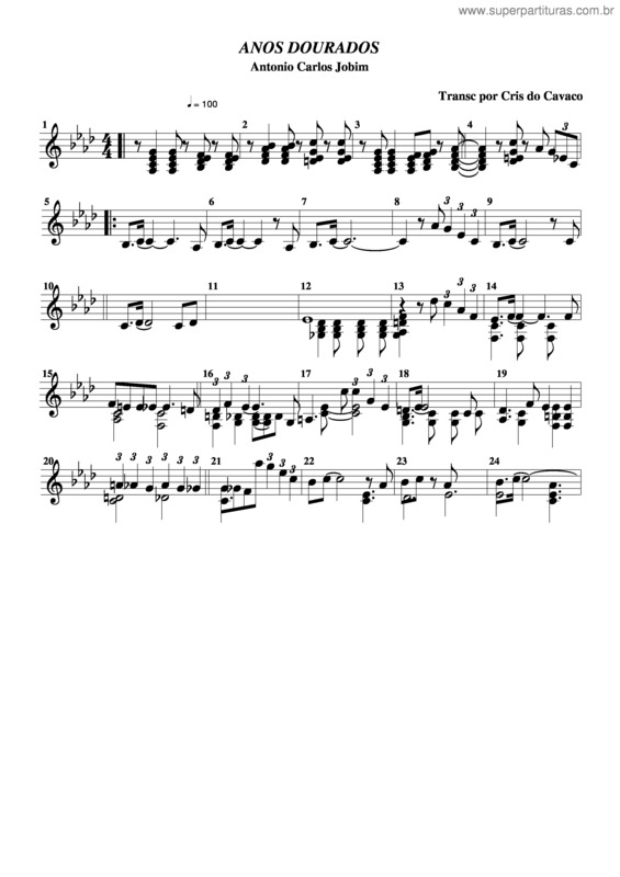 Partitura da música Anos Dourados v.9