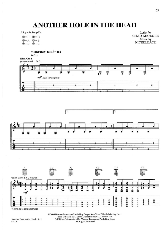 Partitura da música Anotehr Hole in the Head