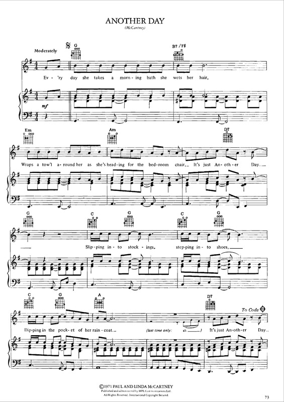 Partitura da música Another Day v.3