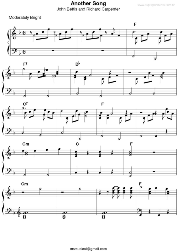 Partitura da música Another Song