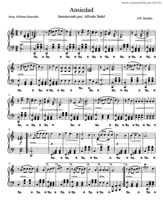 Partitura da música Ansiedad v.4