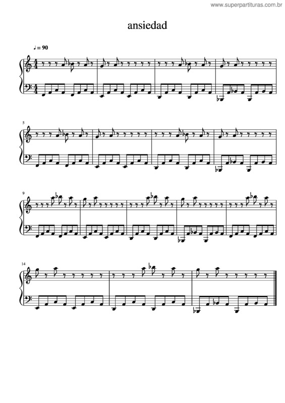 Partitura da música Ansiedad v.5