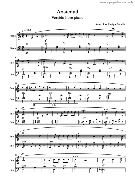 Partitura da música Ansiedad v.6