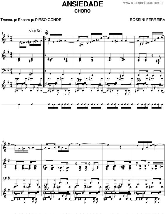 Partitura da música Ansiedade v.3