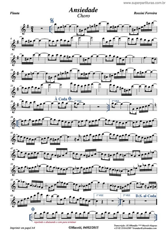 Partitura da música Ansiedade v.4