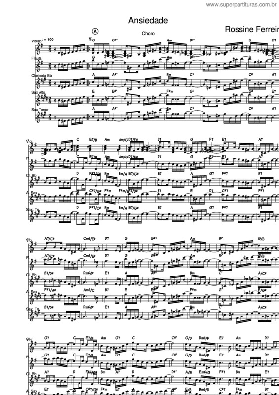 Partitura da música Ansiedade v.6