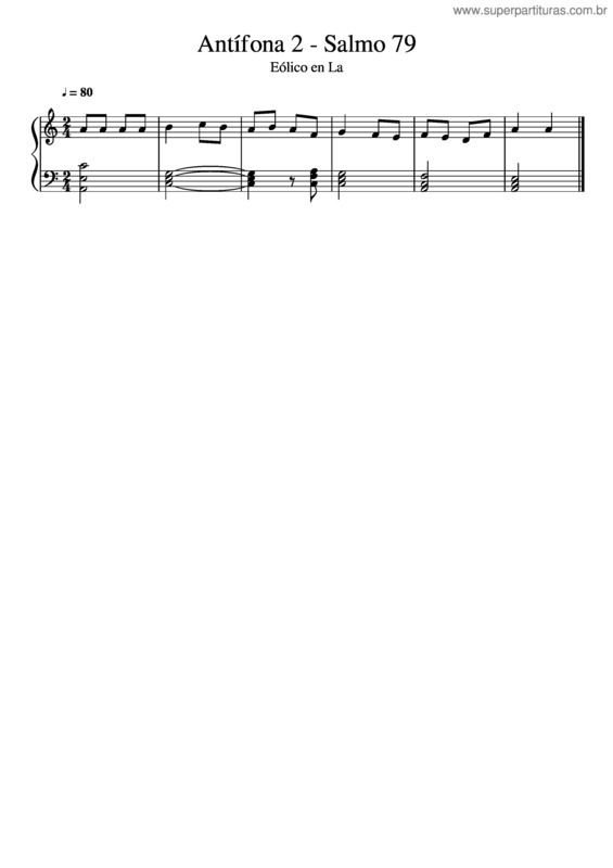 Partitura da música Ant Fona 2 Salmo 79