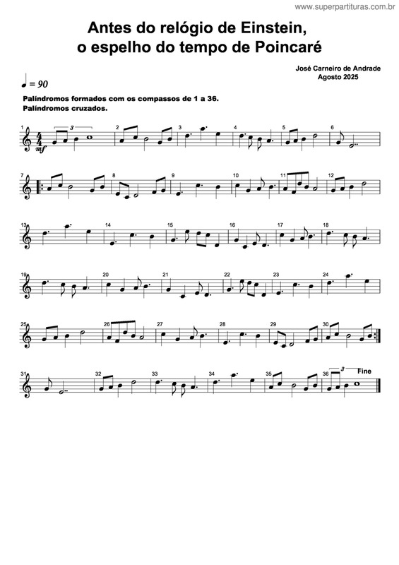 Partitura da música Antes Do Relógio De Einstein, O Espelho Do Tempo De Poincaré