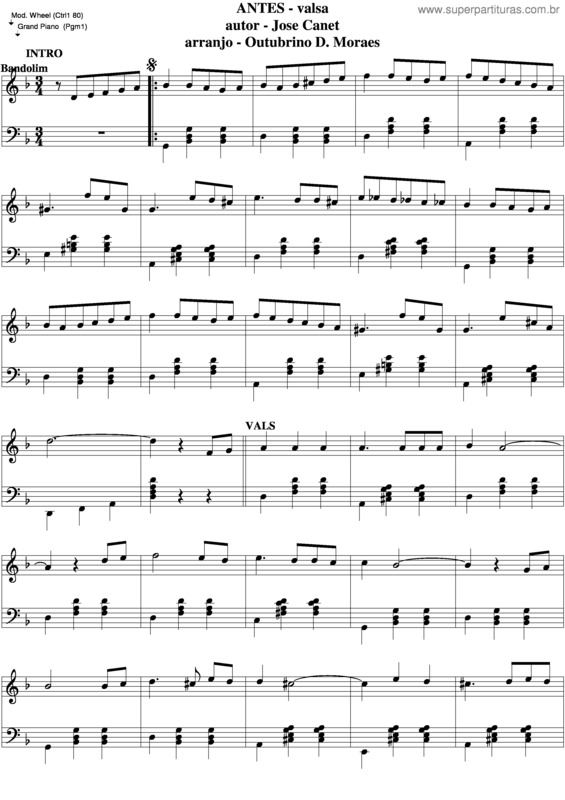 Partitura da música Antes v.3