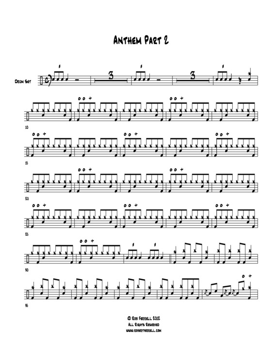 Partitura da música Anthem Part Two