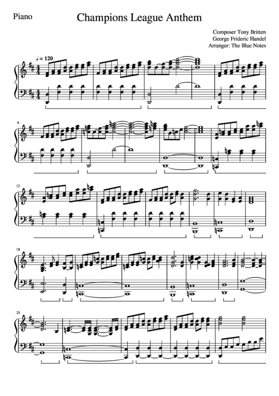 Partitura da música Anthem