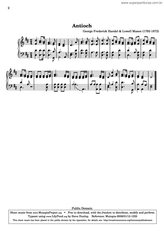 Partitura da música Antioch (hymntune)