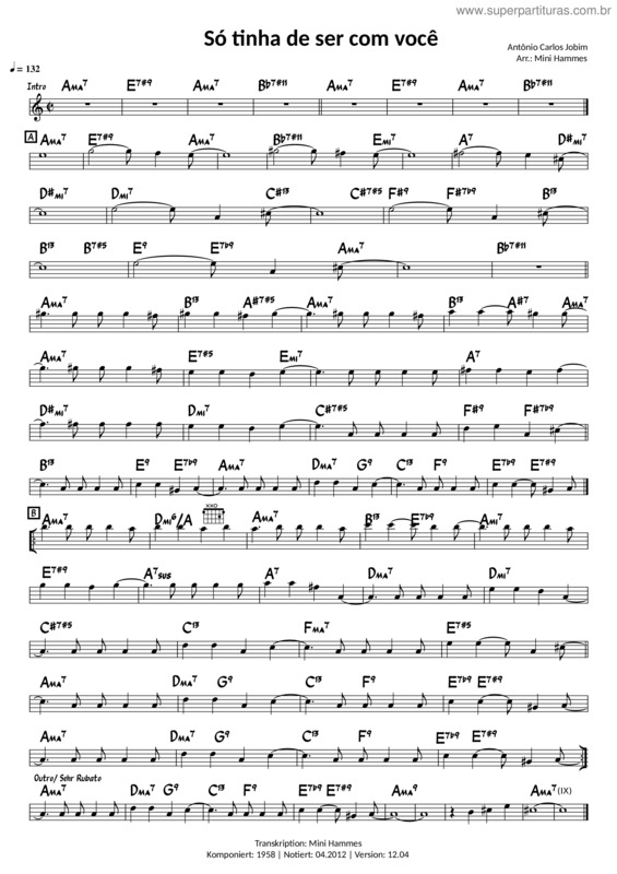 Partitura da música Antônio Carlos Jobim – So Tinha De Ser Com Você