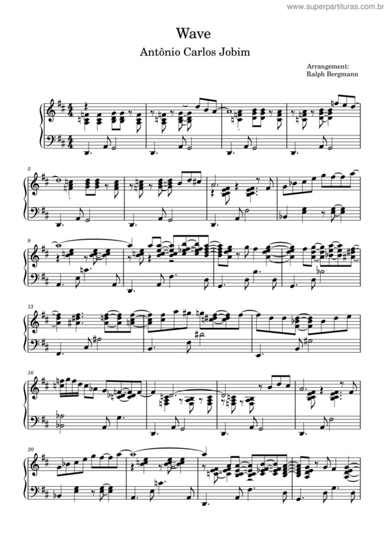 Partitura da música Antônio Carlos Jobim   Wave   Einfacher
