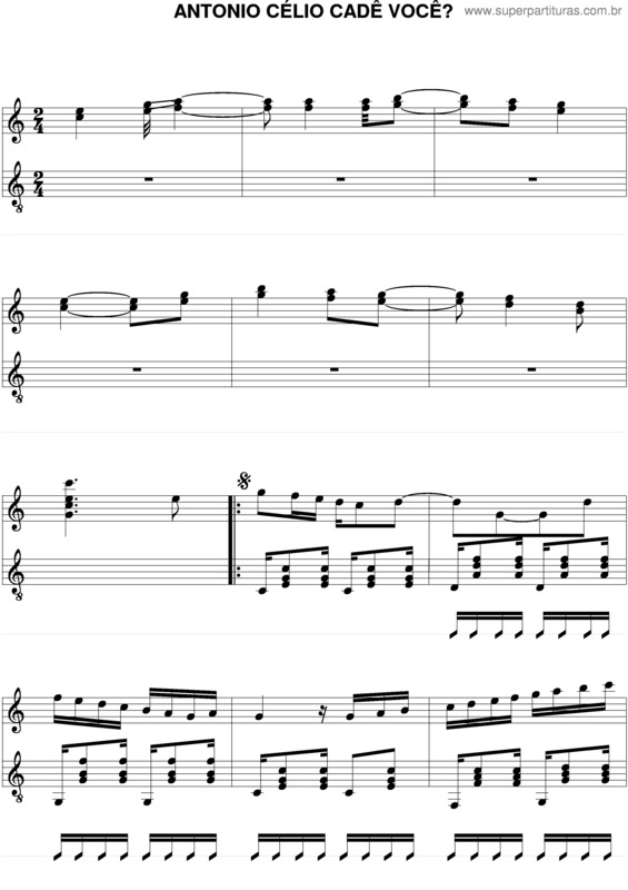 Partitura da música Antônio Célio, Cadê Você? v.2