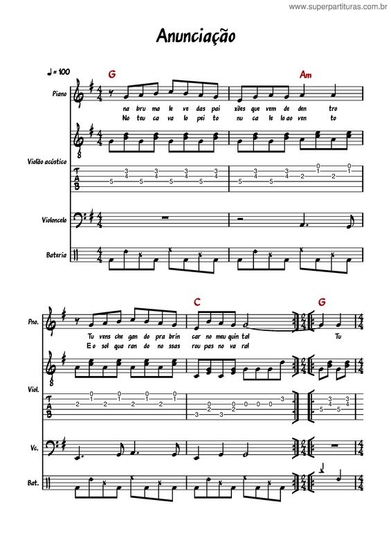 Partitura da música Anunciação – Alceu Valença Alceu Valença Anunciação – Solo Facile
