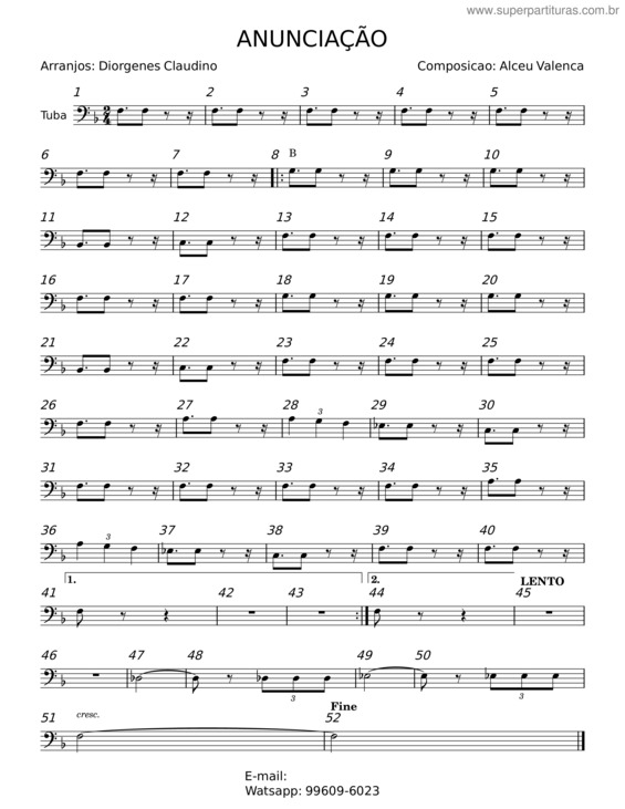 Partitura da música Anunciação – Alceu Valença v.16