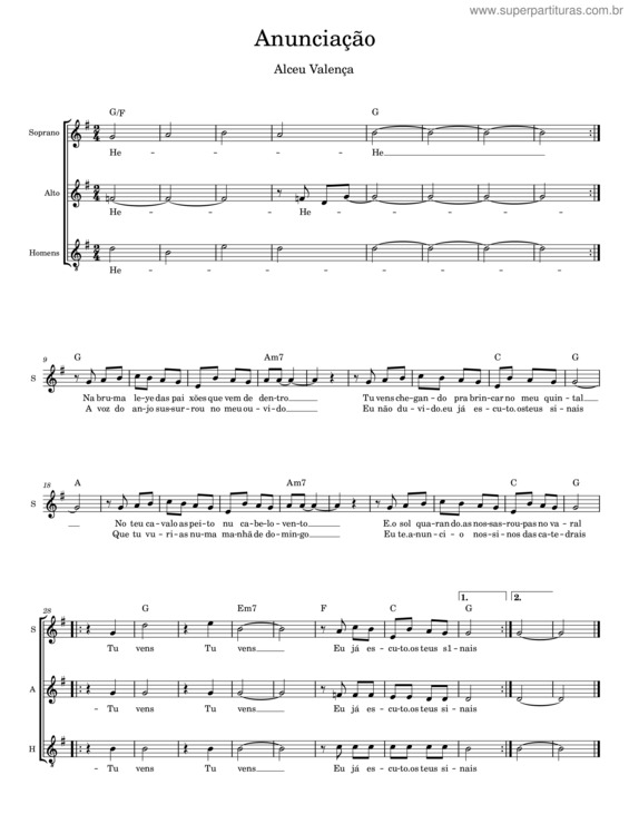 Partitura da música Anunciação – Alceu Valença v.19