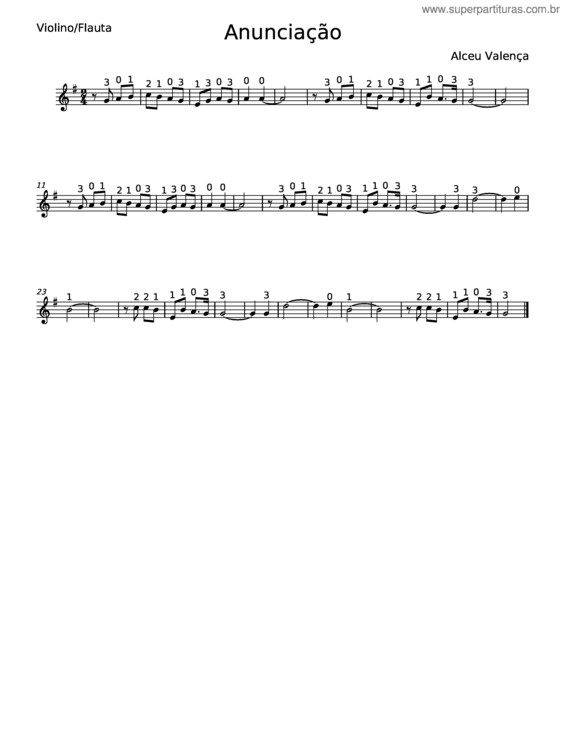 Partitura da música Anunciação – Alceu Valença v.22