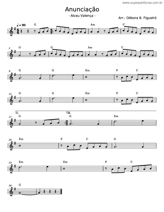 Partitura da música Anunciação – Alceu Valença v.24