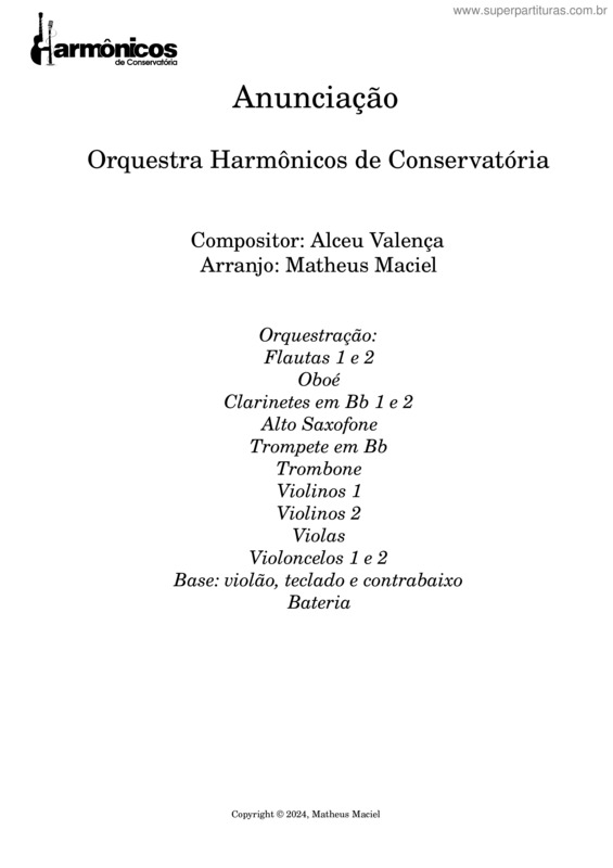 Partitura da música Anunciação – Alceu Valença v.3