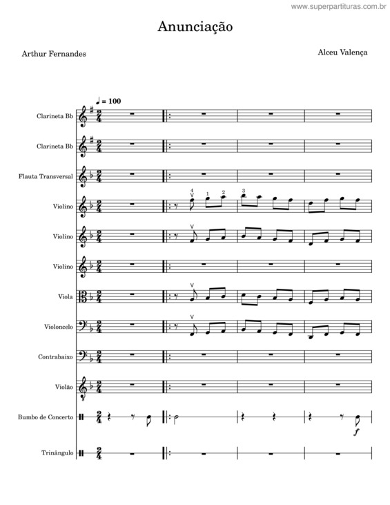 Partitura da música Anunciação – Alceu Valença v.32