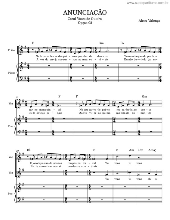 Partitura da música Anunciação – Alceu Valença v.37