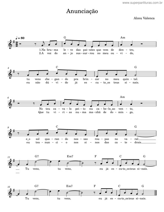 Partitura da música Anunciação – Alceu Valença v.41