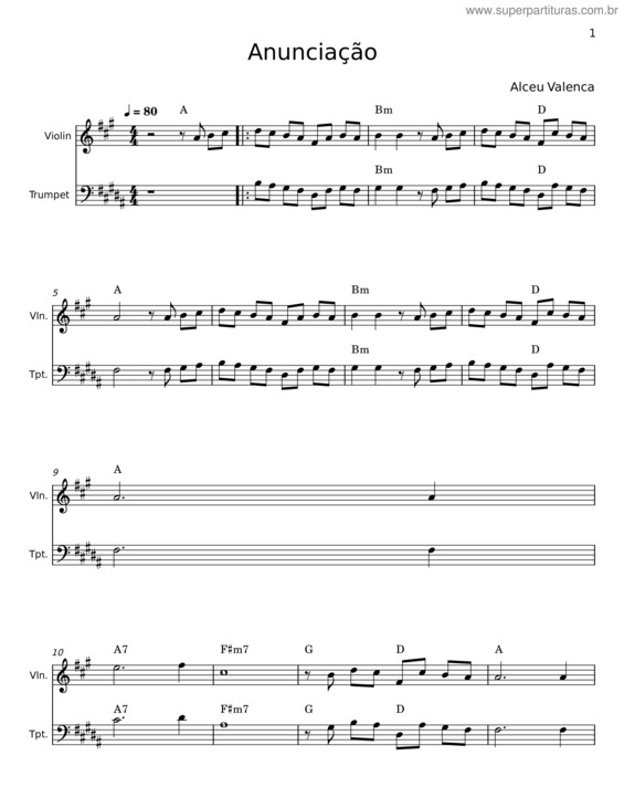 Partitura da música Anunciação – Alceu Valença v.43