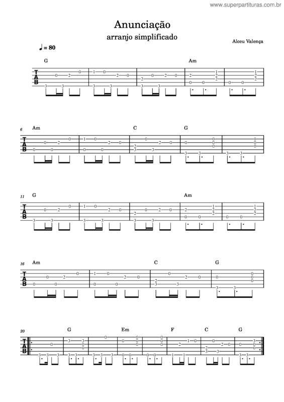 Partitura da música Anunciação – Alceu Valença v.7