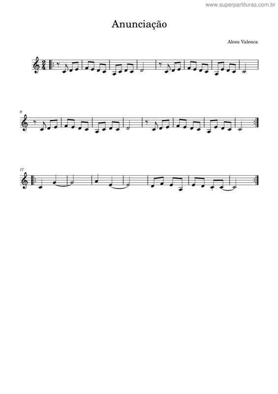 Partitura da música Anunciação – Trompa Em F