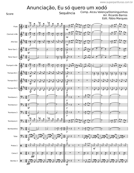 Partitura da música Anunciação, Eu Só Quero Um Xodó – Alceu Valença
