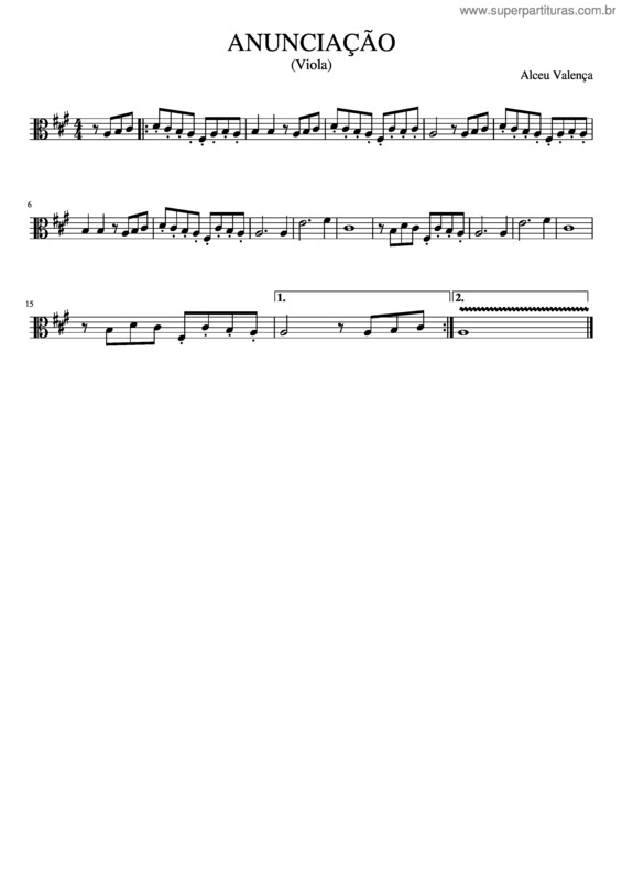 Partitura da música Anunciação v.14