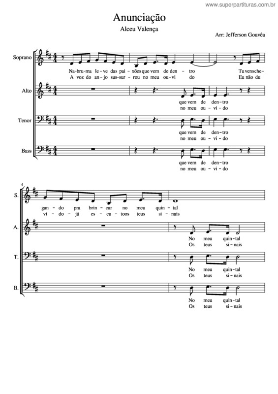 Partitura da música Anunciação v.16
