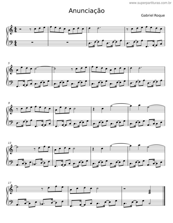 Partitura da música Anunciação v.19
