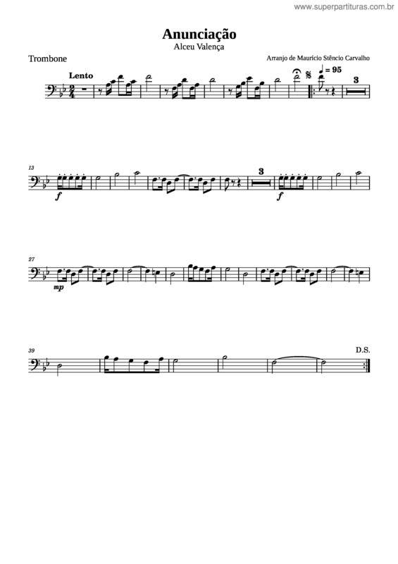 Partitura da música Anunciação v.2