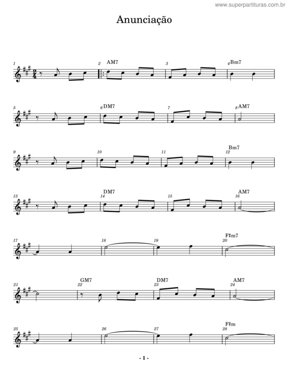 Partitura da música Anunciação v.30